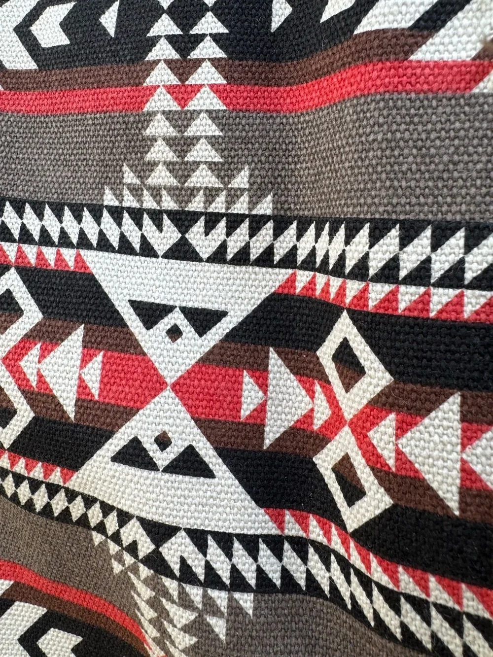 Kavu Tribal/Aztec Rope Sling Bag in Gray/Brown, Red, Cream